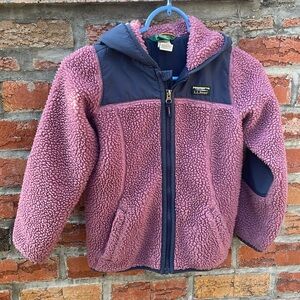 LLBean Sherpa fleece hooded jacket kids